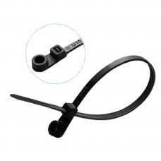 Хомут-стяжка нейлоновий з кільцем HAISSER 4х150 чорний, уп.100шт.