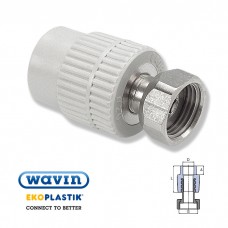 Муфта з накидною гайкою і металевою вставкою EKOPLASTIK 20 * 1/2