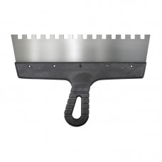 Шпатель із нержавіючої сталі LT 250 мм з зубом 8х8 мм, чорна ручка