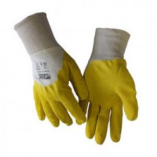 Рукавички WERK  трикотажні ХБ з нітриловим покриттям, жовтий колiр, р. 10