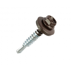 Саморіз покрівельний 4,8 * 35  8017 (коричневий/ 100шт)