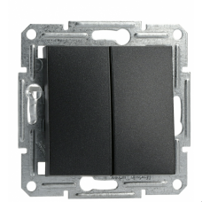 Вимикач 2-клавішний антрацит  Schneider Asfora (без рамки)