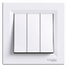 Вимикач 3-клавішний білий Schneider Asfora
