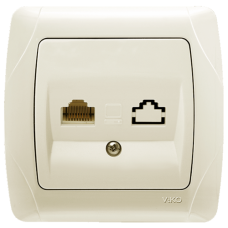Розетка комп'ютерна 1-місна RJ45 VIKO СARMEN 561032 кремова