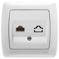 Розетка телефонна 1-місна RJ11 VIKO СARMEN 561013 біла