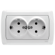 Розетка подвійна із заземленням VIKO Carmen 561056 біла