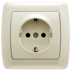 Розетка із заземленням 16А VIKO Carmen 2008 кремова