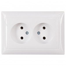 Розетка подвійна LUXEL Primera біла 3007