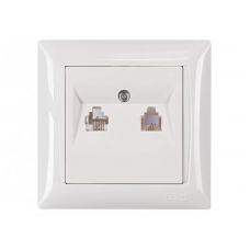  Розетка телефонна подвійна Luxel PRIMERA (3014) біла