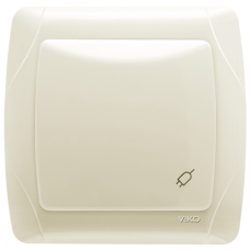 Розетка із заземленням та кришкою 10/16А VIKO Carmen 2012 кремова