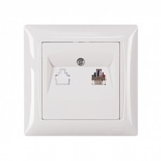  Розетка телефонна  Luxel PRIMERA (3010) біла