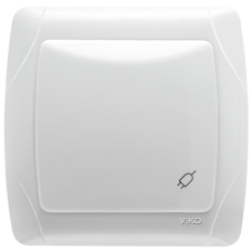  Розетка із заземленням та кришкою 10/16А VIKO Carmen 562012 біла