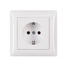 Розетка з заземленням LUXEL Primera біла 3004